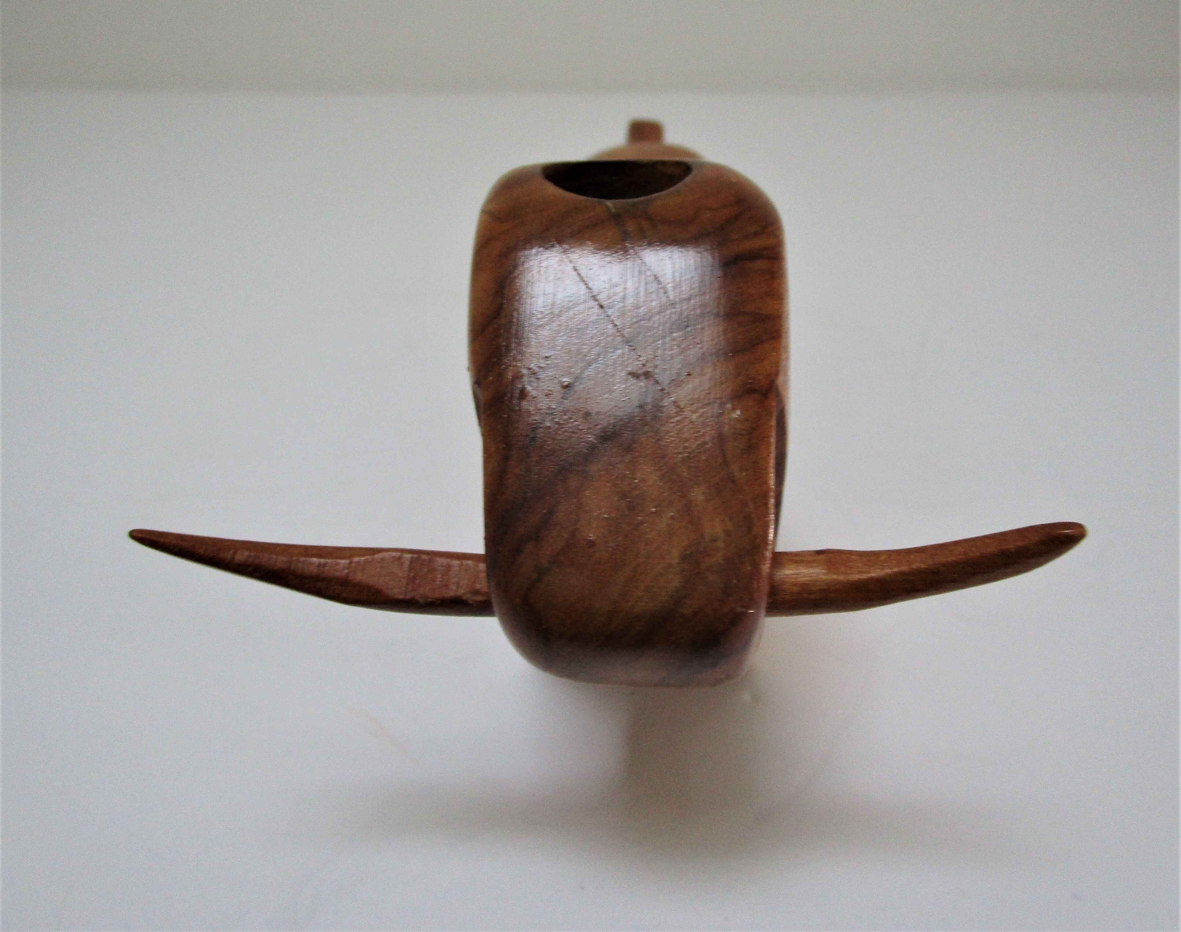 Wooden candlestick bull 70s
