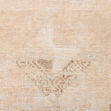 3x12 Classic Turkish Vintage Runner Rug, Handmade Vintage Rug, 3x12 Runner Rug, Brown Beige Rug,