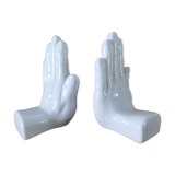 Pair of hands ceramic bookends 1970-80 Netherlands