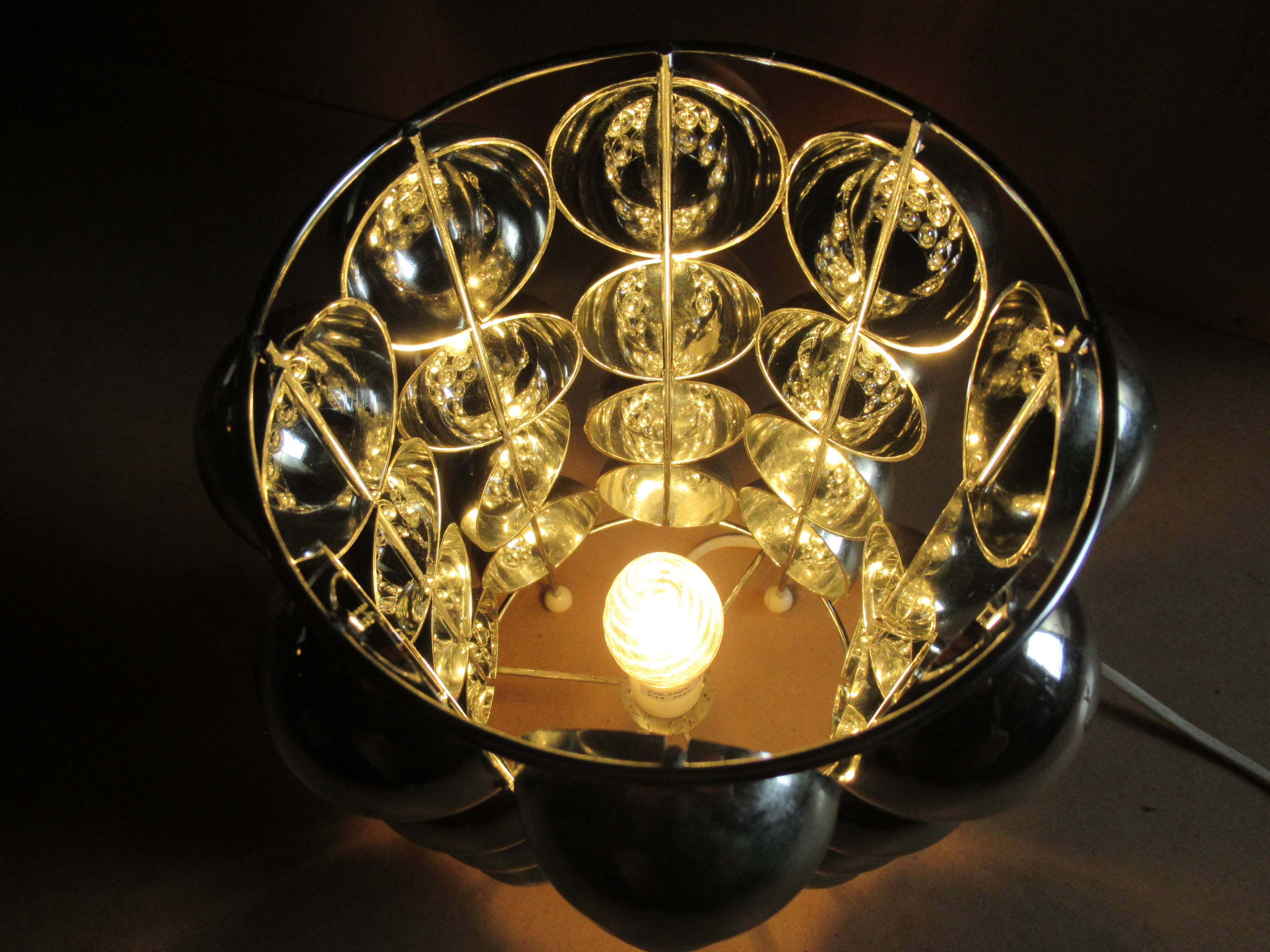 Table lamp KARE Space Age style 1980s chrome plastic