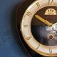 Vintage formica clock silent asymmetrical wall pendulum "FFR Morbier black red"