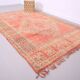 Tapis marocain vintage rose 186 cm x 279 cm - Tapis en laine fait main - Tapis berbère