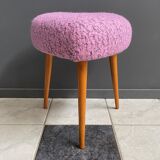 Pink foot stool triangle shape 1960s