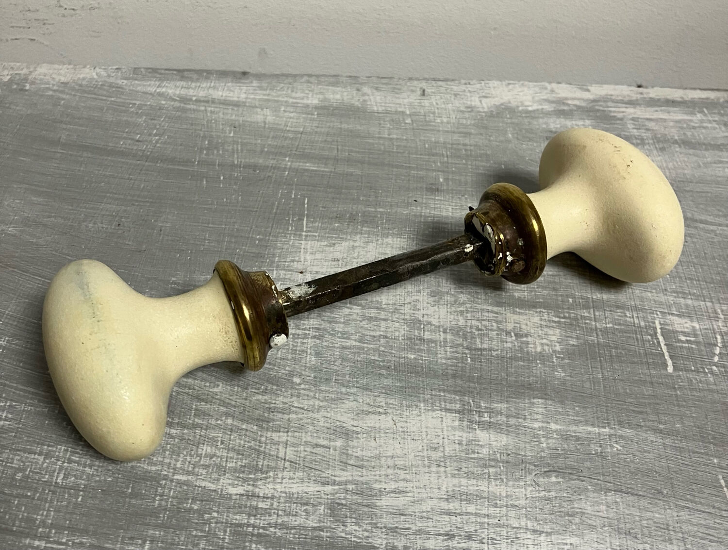 Old beige door handle