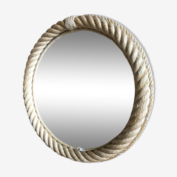 Round mirror in rope 35cm