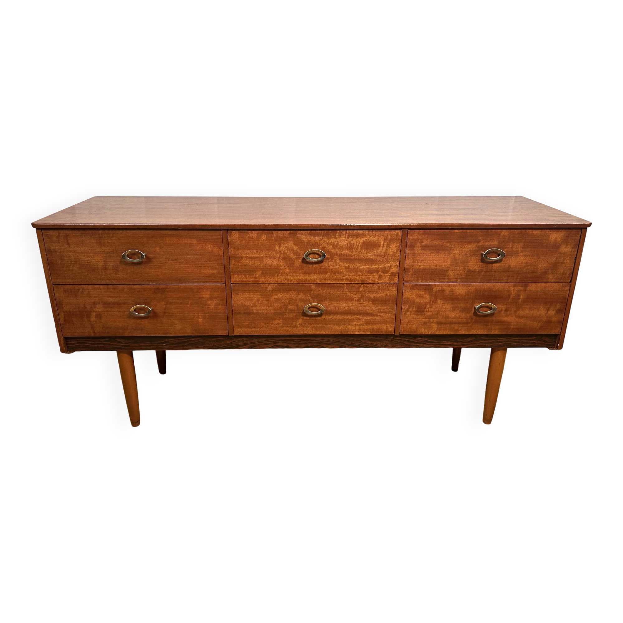 Mid century retro vintage teak small sideboard by Schreiber 1960