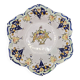 Assiette unique en faïence française vintage de Le Renoleau peinte à la main, 30 cm