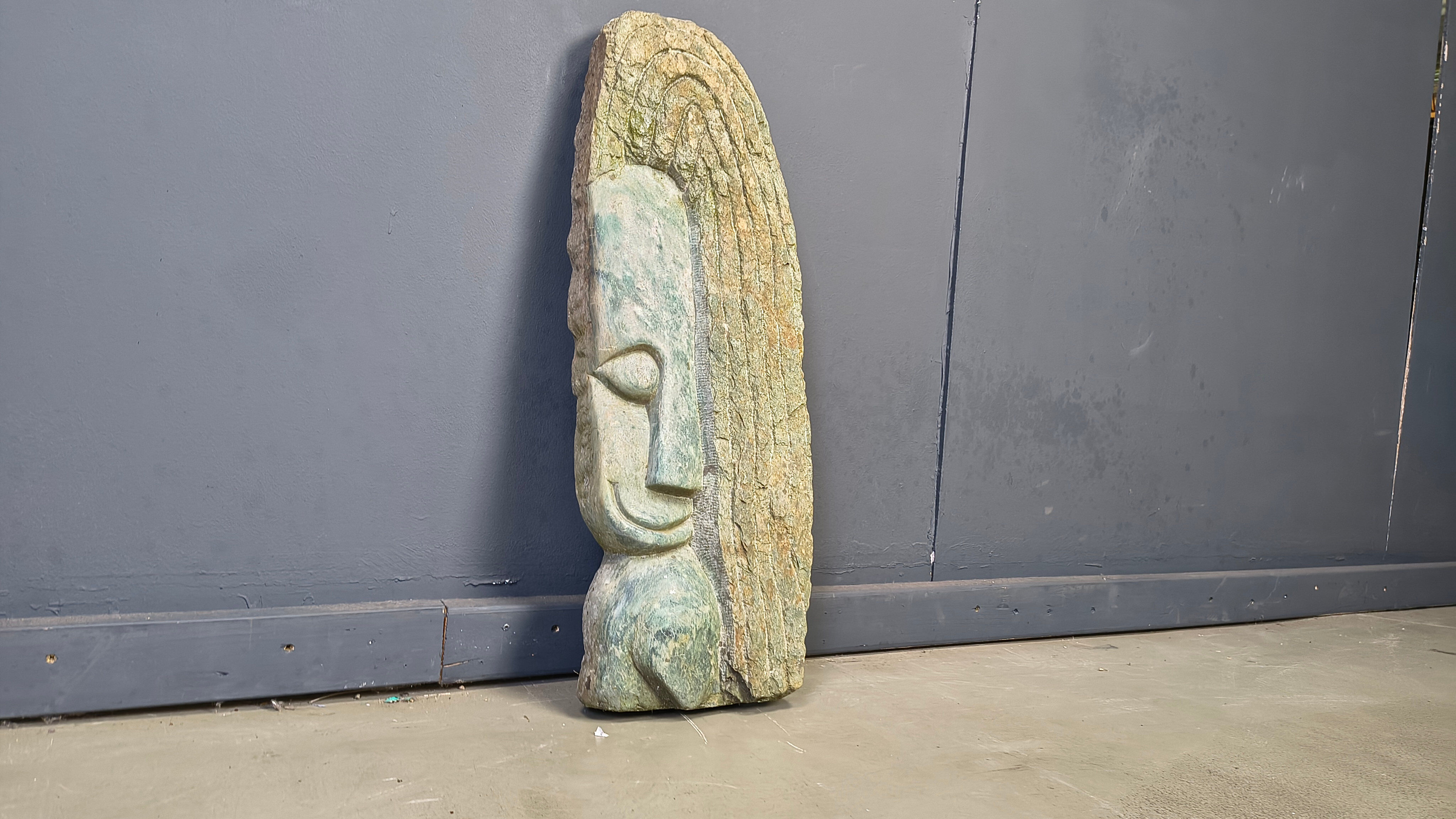Vintage natural stone sculpture by Peter Munetsi, 1970s