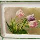 Antique decorative dish with painted flowers, signed