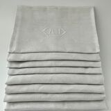 8 serviettes en fil de lin, trousseau d'Amandine