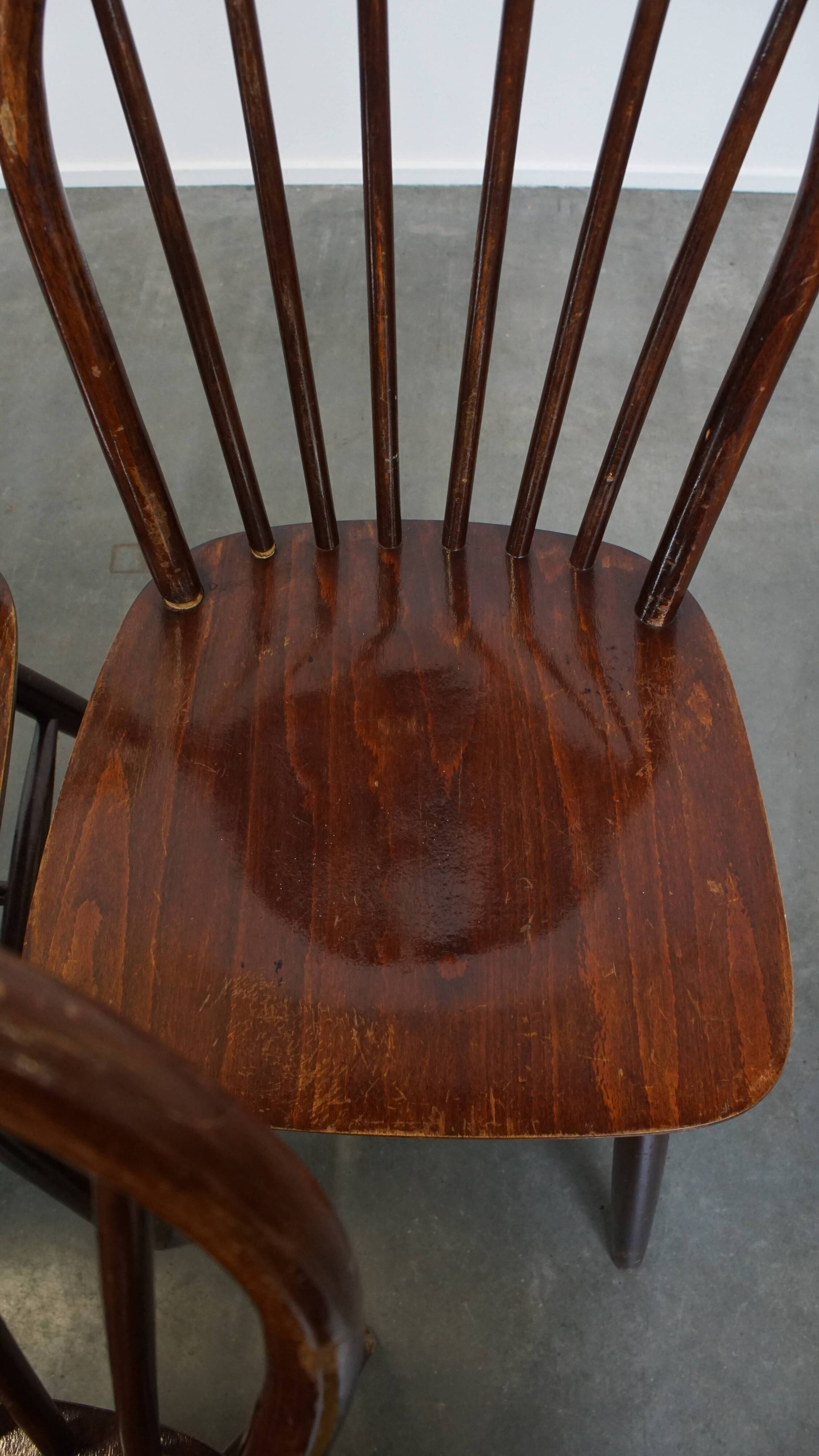 Set of 6 Vintage Wooden Windsor Spindle Chairs