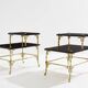 Bamboo bronze lacquered Chinese side tables Maison Baguès 1940