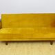 Mid-century yellow velvet sofa daybed, 1960s