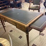 Louis XVI type desk in cherry wood and leather