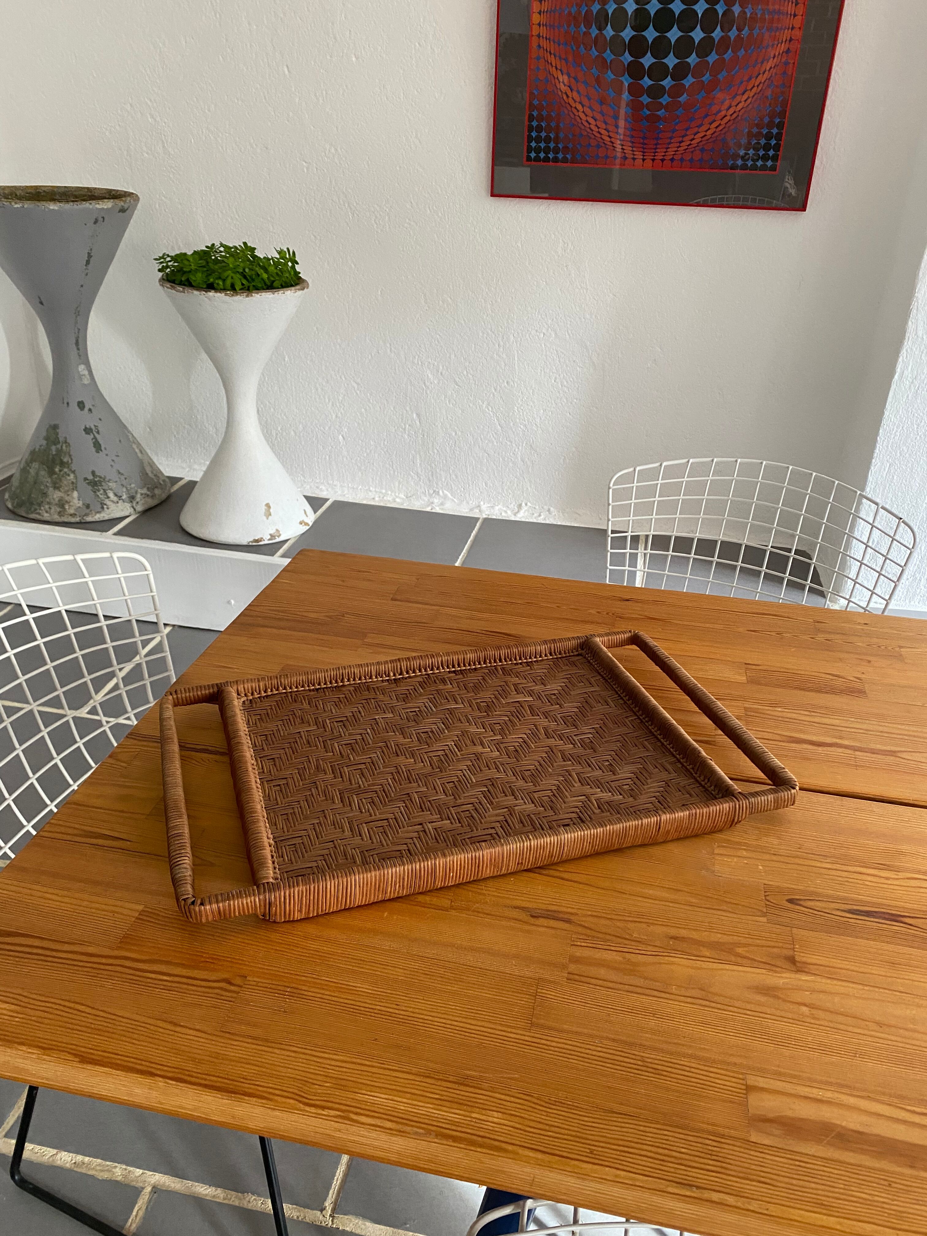 Plateau rotin vintage
