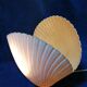 Lampe coquille Saint Jacques en fibre de verre design Michèle Mahé, des années 60