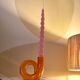 Vase soliflore minimaliste en verre soufflé orange rétro