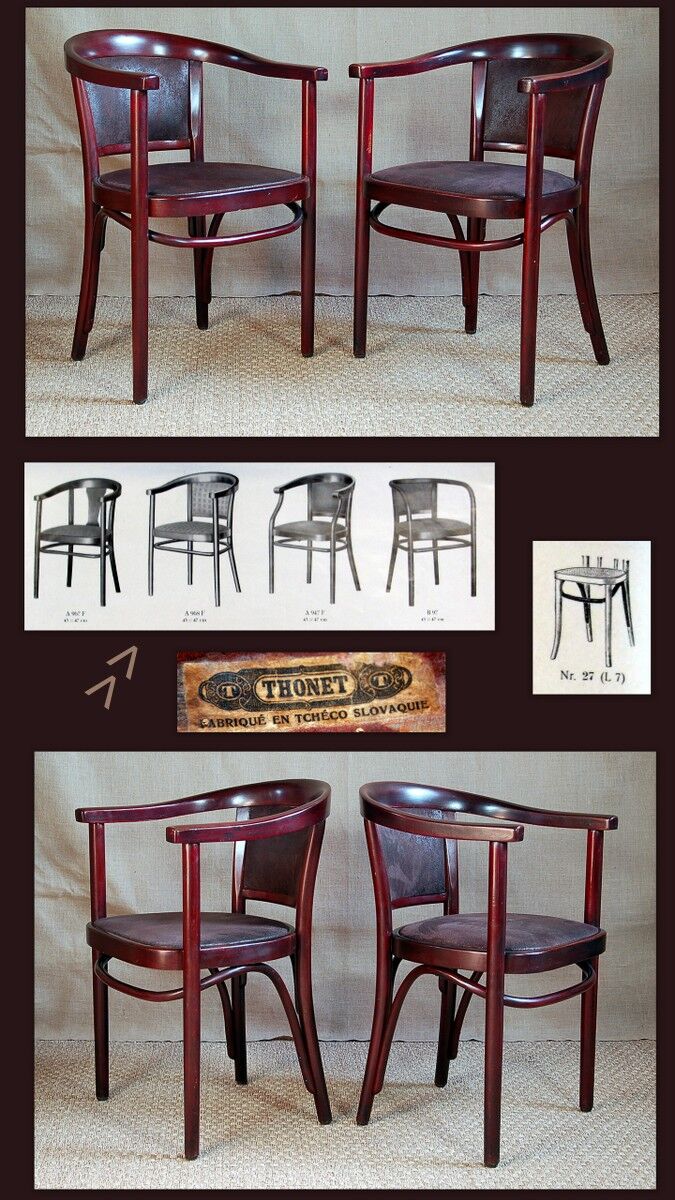 Fauteuil bureau Thonet A 868 style bistrot art déco