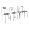 Set de chaises en acier chromé et simili cuir