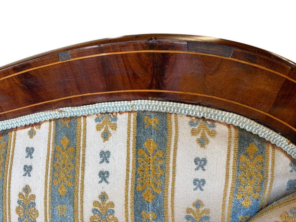 Vintage striped ecru baroque sofa / two-seater sofa