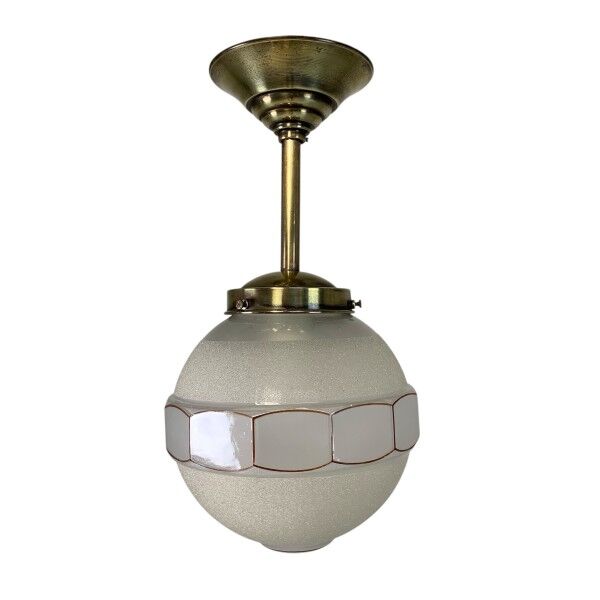 Art Deco pendant light with 12-sided glass ball, 1930s
