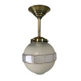 Art Deco pendant light with 12-sided glass ball, 1930s