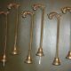 Pairs of 2 old brass tieback hooks