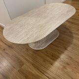 Table base effet travertin