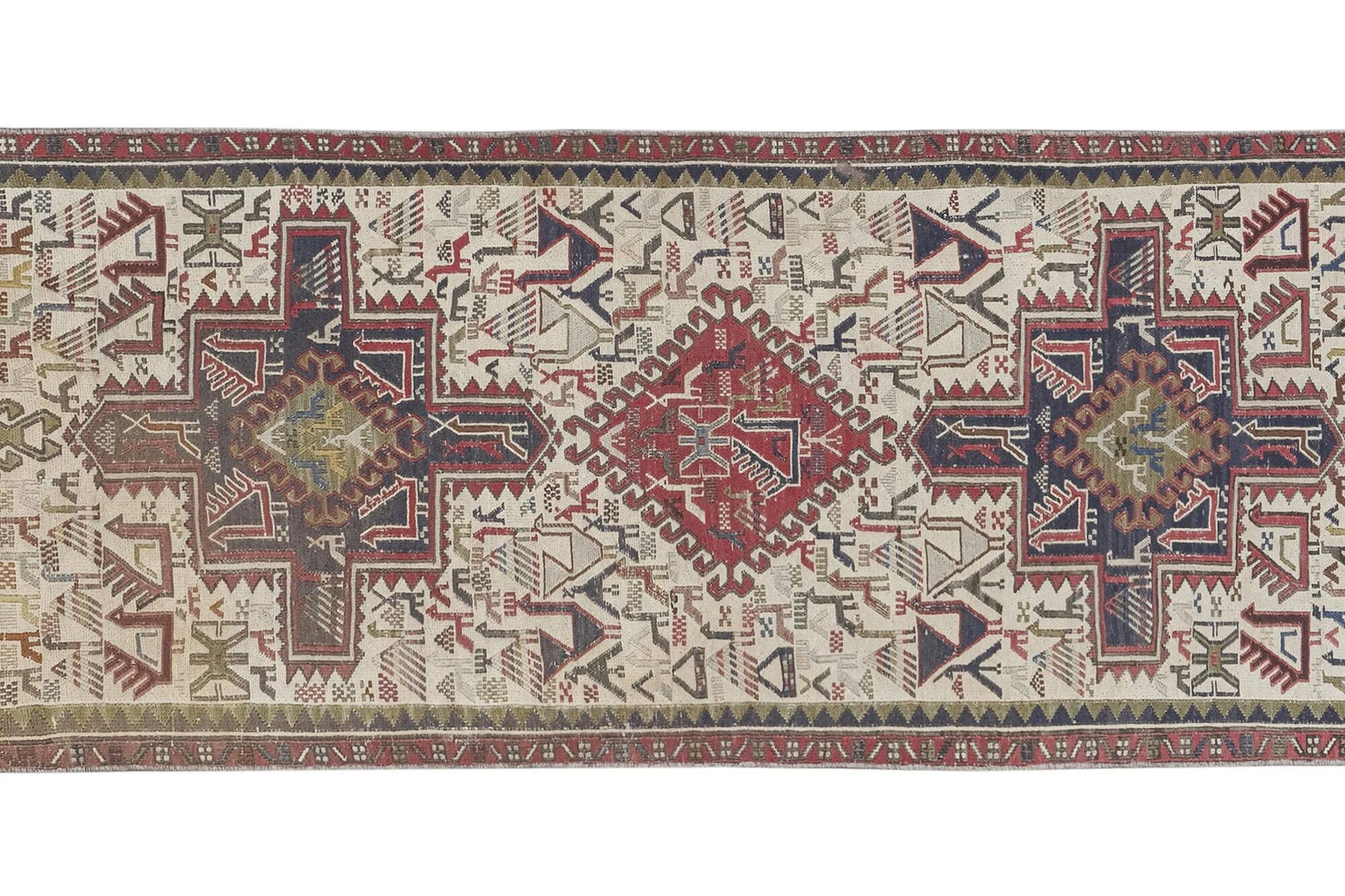 Vintage Turkish hallway rug 72x194 cm