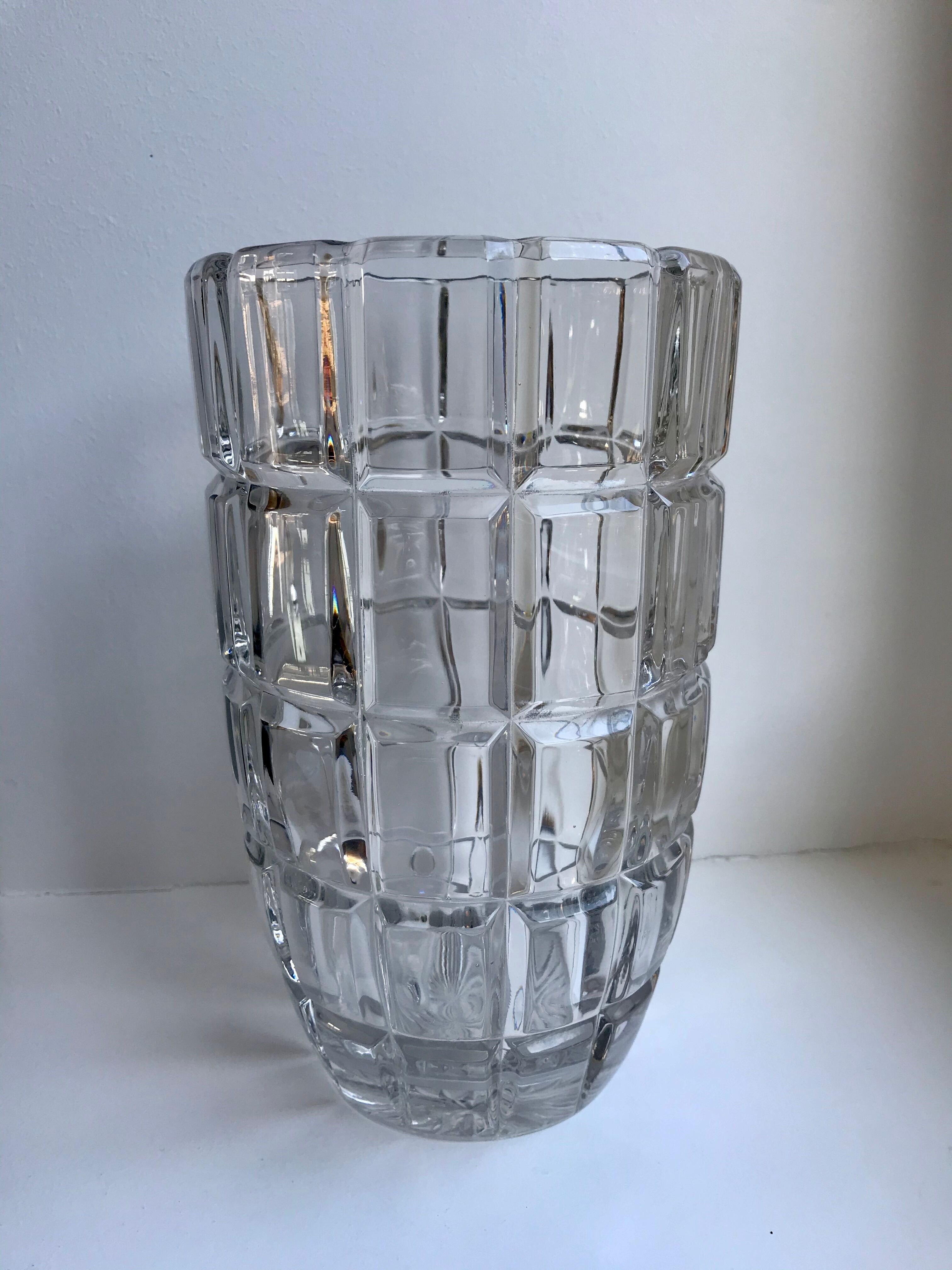 Crystal vase art deco style 30s