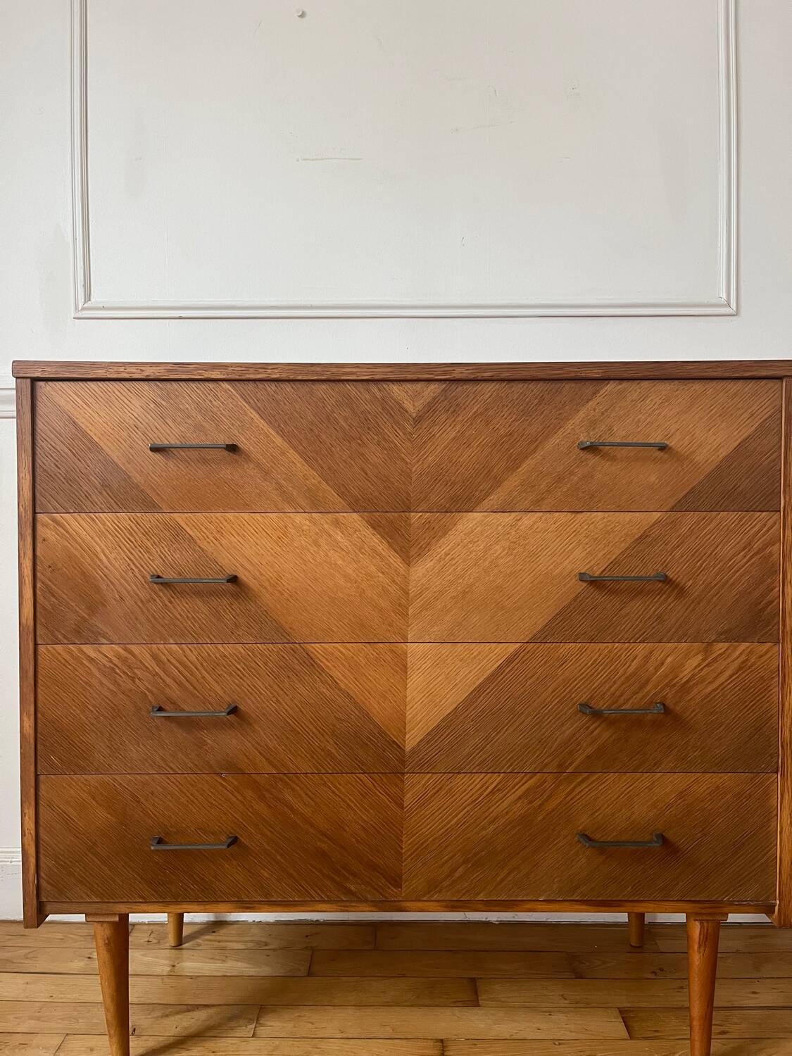 Commode en bois vintage années 50