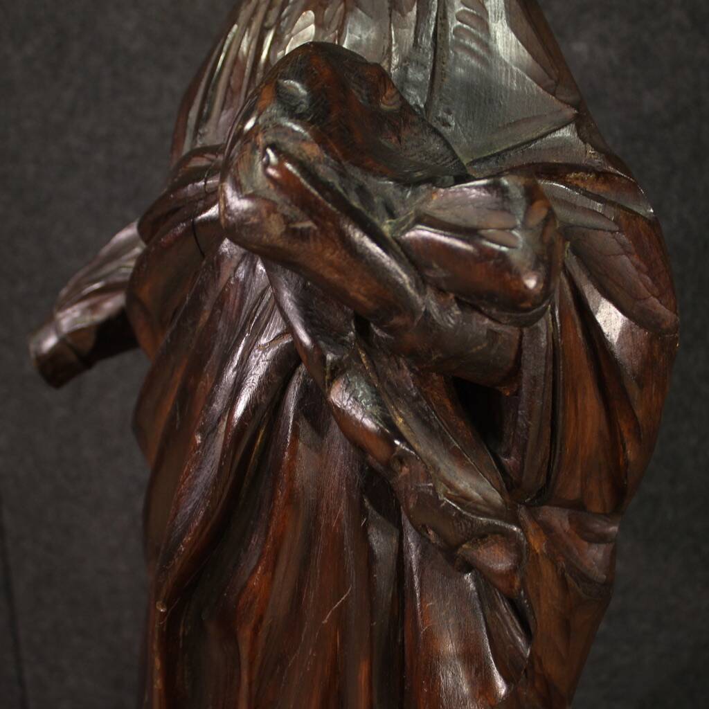 19th century religious wooden sculpture Madonna