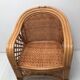 Canning rattan chair and vintage foot rests