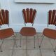 Lot of 3 chairs "petals" in vinyl 60-70 years