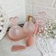 Vintage Pink Frosted Glass Bathroom Set Romantic Heart Decor