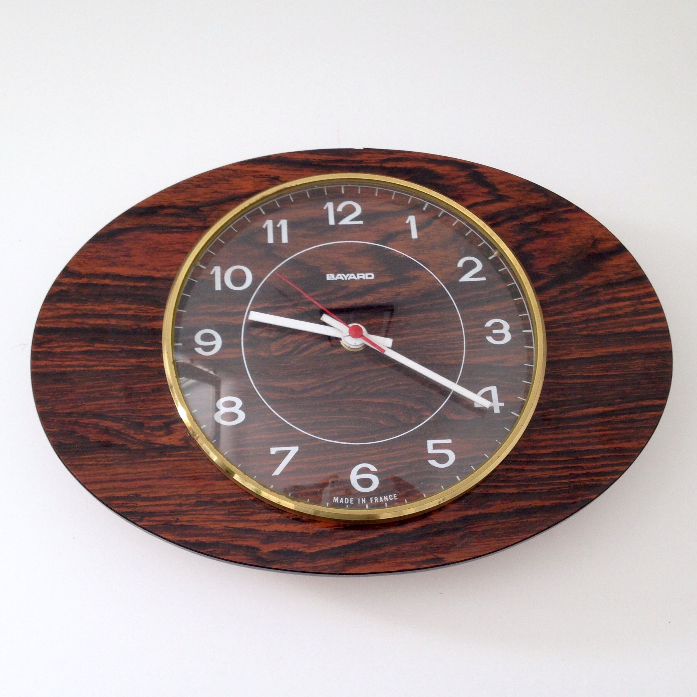 Bayard clock in formica, Made in France year 50