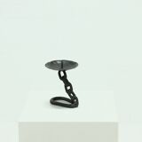 Brutalist Wrought Iron Candle Holder 1970s