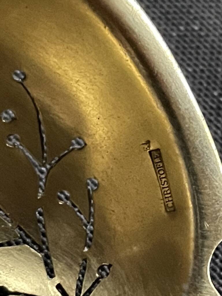 Christofle Lotus model sprinkling spoon in box – Art Nouveau