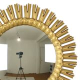XL Gold-colored Sun Mirror Sunburst Witch's Eye Resin 60cm