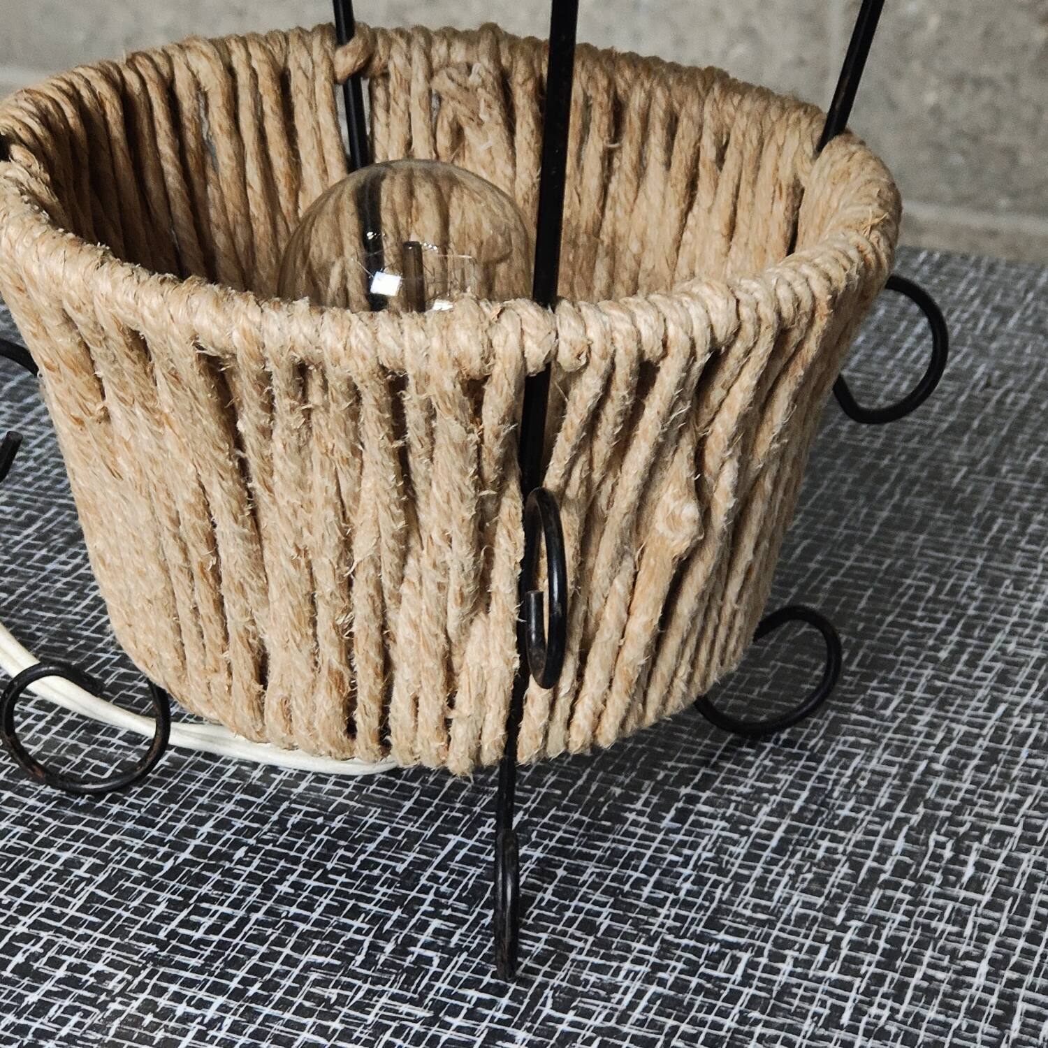 Metal and rope lamp 1960