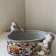 Antique Imari planter with zoomorphic dog decoration, 19th century.