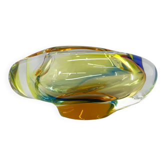Cendrier en verre d’art bohème des années 1960 de la verrerie Novy Bor