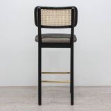 Red Edition high stool in rattan and fabric
