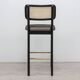High stool Red Edition in rattan and fabric