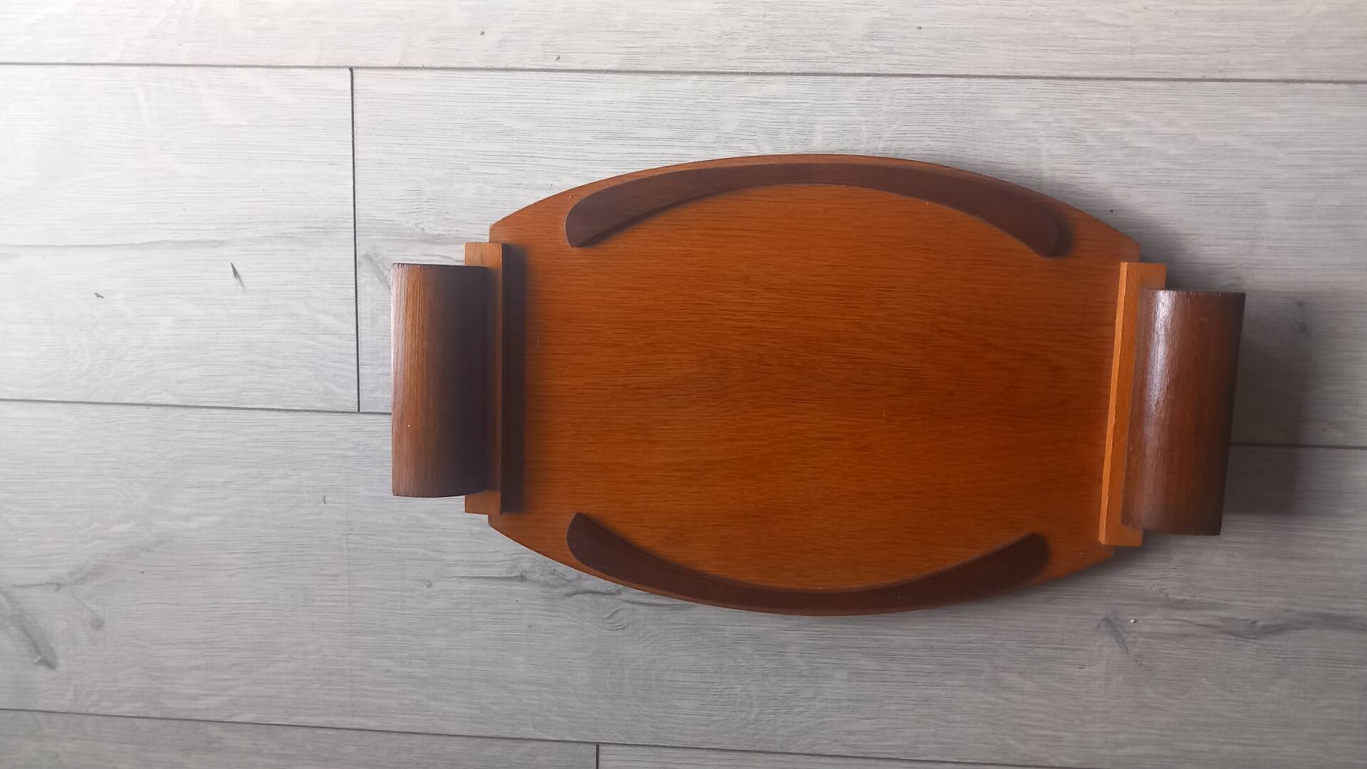 Vintage wooden marquetry serving tray - Art Deco 1930s