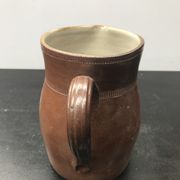 Former pitcher brown sandstone interior white 70s vintage