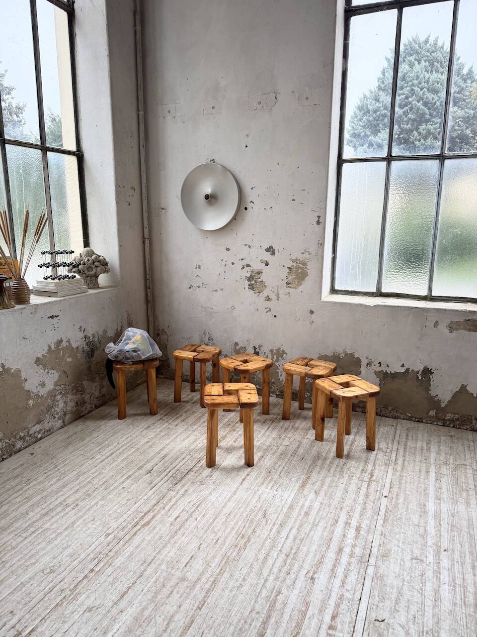 Set of 6 Olof Ottelin stools, Finland 1950.