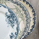 6 green and blue mismatched iron earth plates