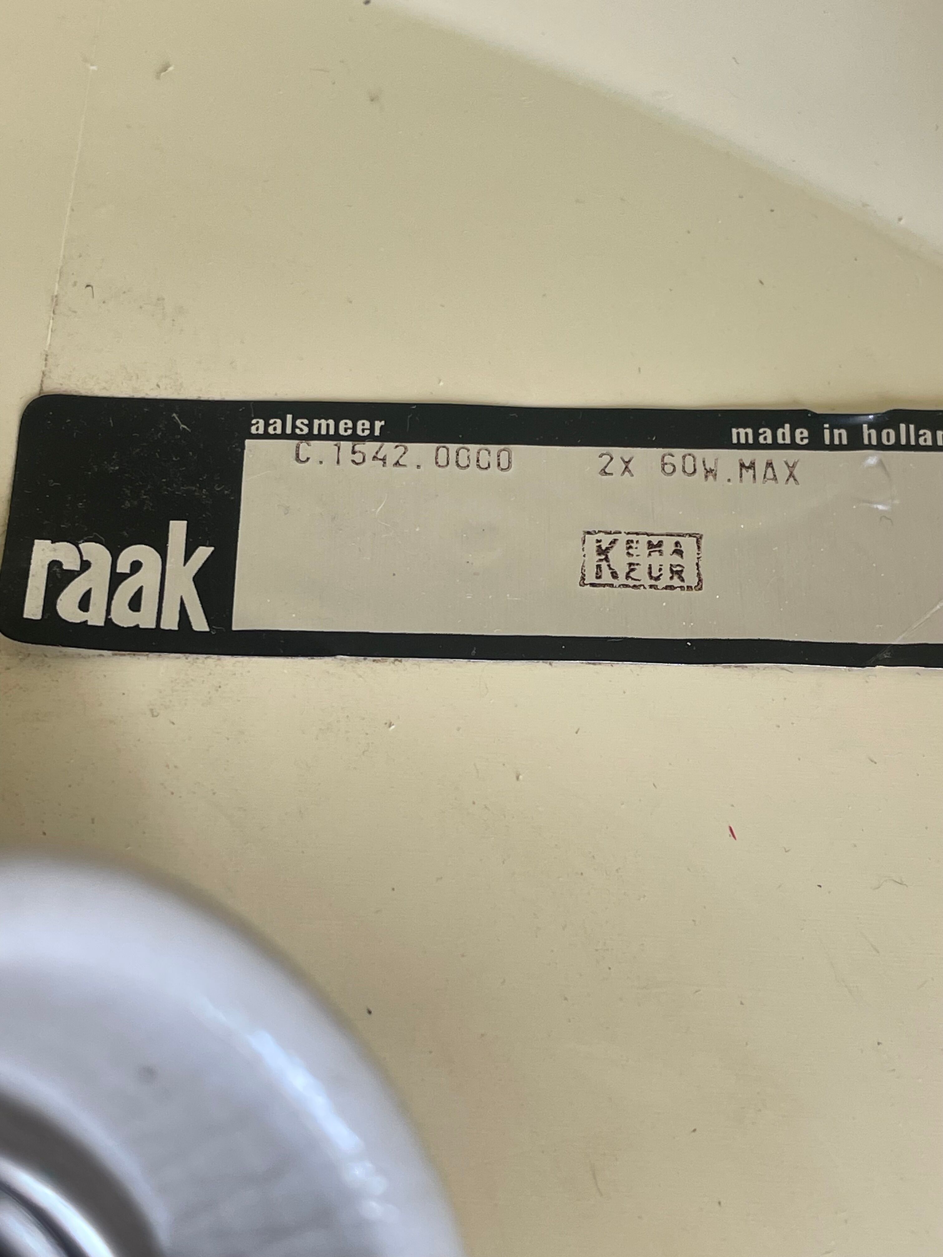 Wall lamp Raak Model Octavo C - 1542 Amsterdam Circa 70 design