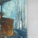 Huile, acrylique? composition sur toile , signée Christian Amel 73